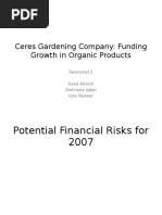 ceres gardening case executive summary Ceres gardening cash flows